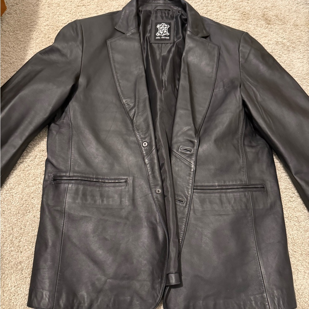 Black Leather Blazer